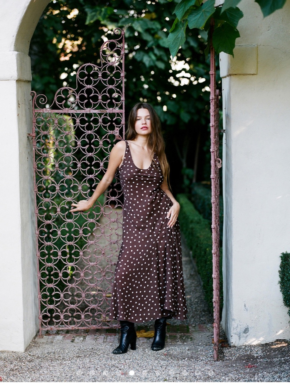 Réalisation Par Ellery Brown Polka Dot Midi Slip Dress
